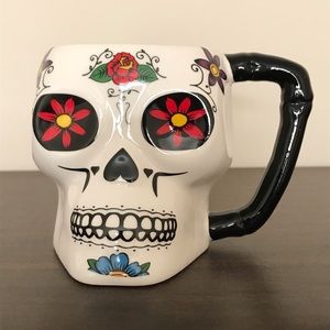Day Of Dead Skull Sugar Mug Coffee Cup Tazon Dia De Muertos